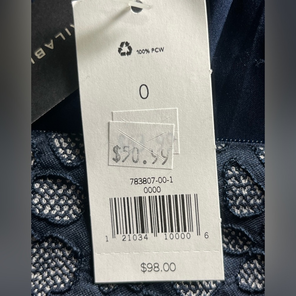 Banana Republic Womens 0 Pencil Skirt Lined Blue Animal Print Zip Back NWT - Picture 11 of 11